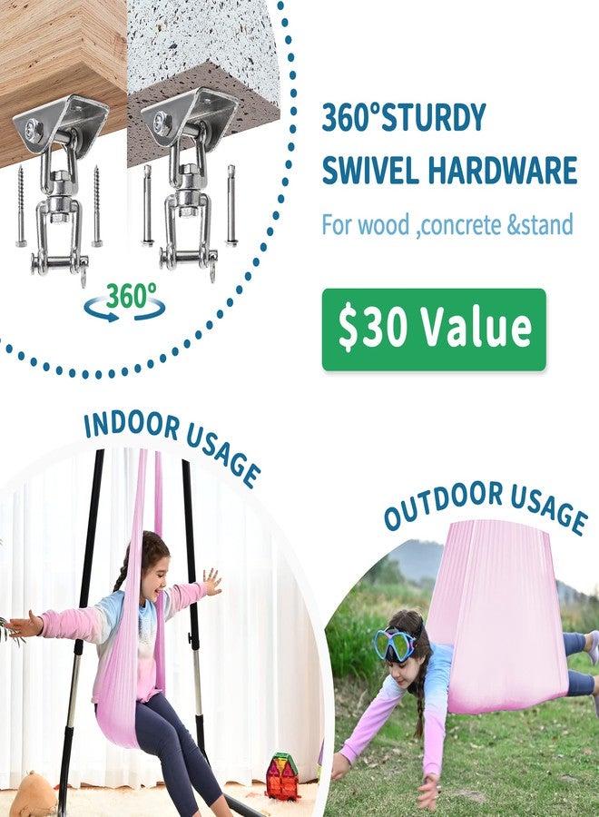 OUTREE Sensory Swing for Kids with 360° Swivel Hanger, Indoor Therapy Swing Great for Autism, ADHD, Sensory Processing Disorder, and Autistic Children (Pink) - Image 5